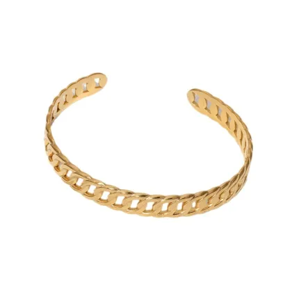 adjustable stainless steel bracelet 18K gold-plated bracelet