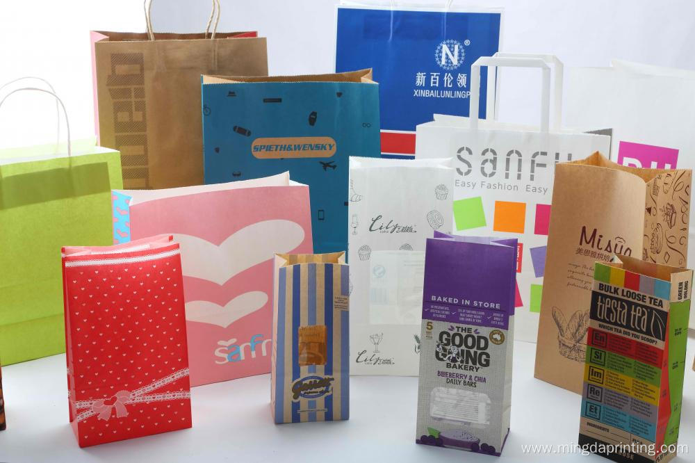 Customized size heavy loading shopping kraft paper bag