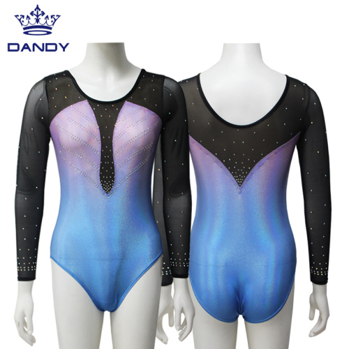 Xüsusi Uzun Qolları Qızlar Rəqabətli Gimnastika Leotards