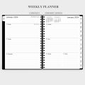 A4 Spiral Bound Weekly Planner com capa de PP