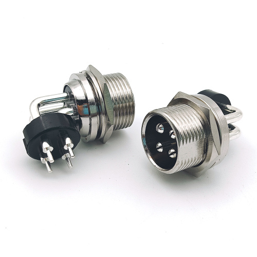 Right Angle GX16 Panel Mount Circular Aviation Connectors
