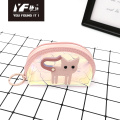 Cat style laser TPU make up coin purse