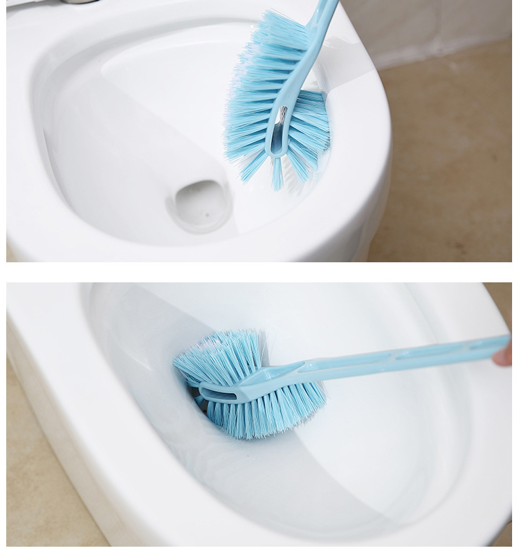 Long Bristle Scrubber Silicone Double Hockey Toilet Brush