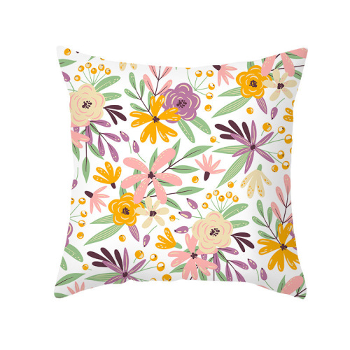 Organic Cotton Cushion Covers 45*45cm Polyester Fiber Floral Lattice Pillowcase Manufactory