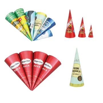 Aluminum Foil Coated Paper Cone Sleeves for Ice Cream