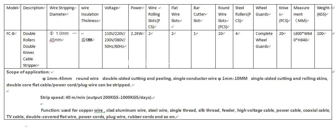 wire cut and strip machine