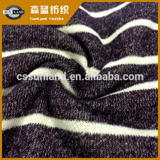 cotton and polyester stripe french terry fabric