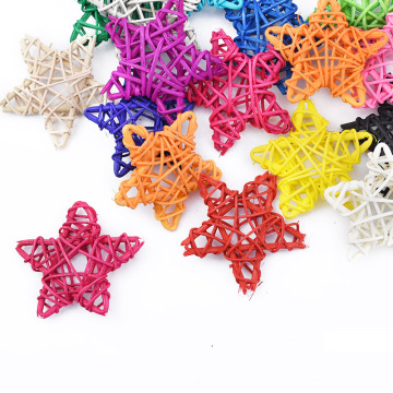 5PCS artificial straw stars wedding decorative flower wreath home Christmas decoration rattan ball curtain hanging accessories