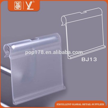 data strip label holder shelf edge talker on metal display hooks
