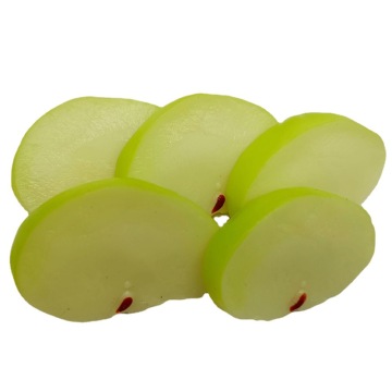 Artificial Green Apple Slice Flatback Resin Cabochons 3D Plastic Apple Fruit Slime Charms Slices For Fairy Garden Home Decor