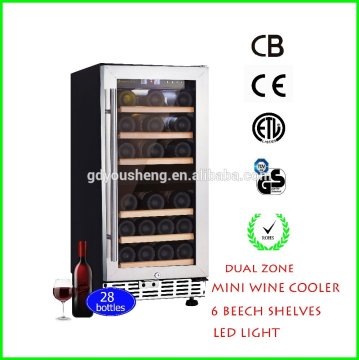 Slim Sleek and Trimmend Wine Cooler Home Use Small Size Wine Cellar USF-33D Dual Zone Mini Wine Cooler