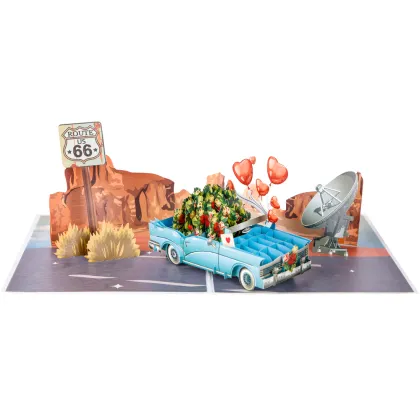 3D Happy Anniversary Car Greeting Card