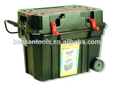 24." plastic trolley box with removalbe tray