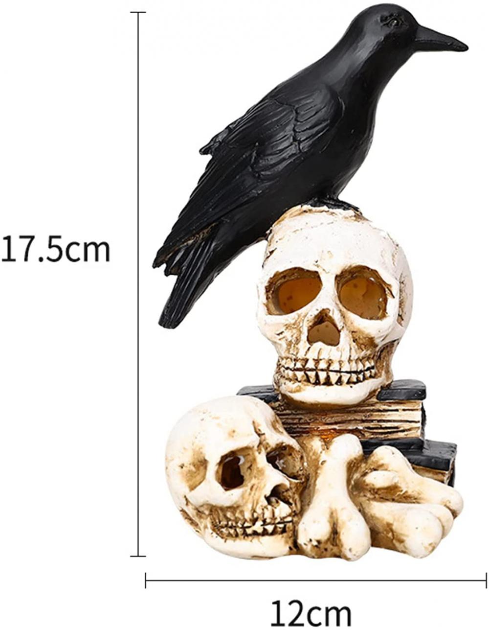 Presente de Raven no Skull Halloween Decoração de decoração