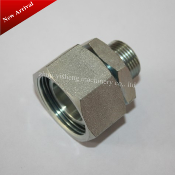 Reducer tube adaptor with swivel nut metric pipe nipple