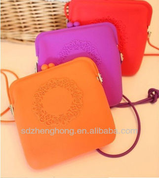 Fashionble wholesale silicone lady shoulder bag/coin purse