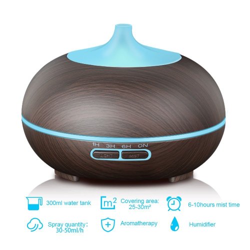 400ml Araomatherapy Wood Grain Aroma Diffuser Humidifier