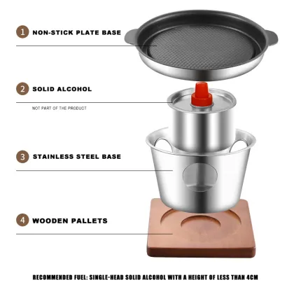 Portable Stainless Steel Mini Alcohol Stove for Camping