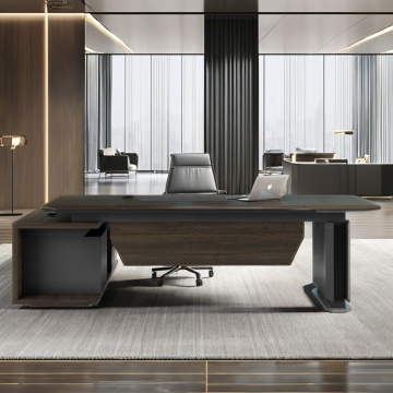 Luxury Modern Office Desk Sets with Swiss Walnut and Marble Veneer