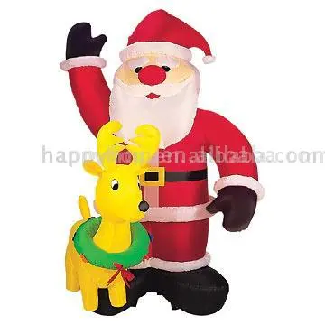 Inflatable Santa & Reindeer