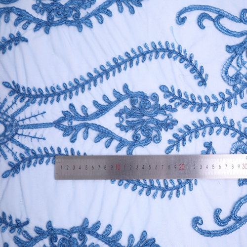 European Fashion Geometry Abstract Cord Embroidery Fabric