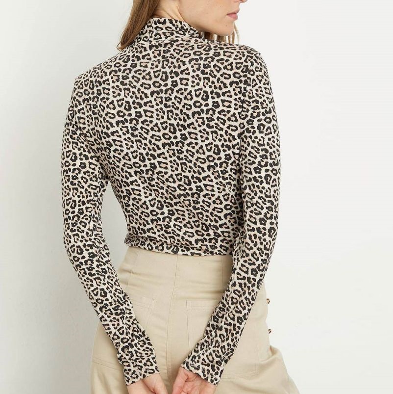 Fashion Leopard Printed Long Sleeve T-Shirts