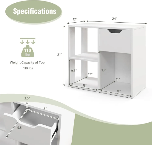 Modern White Freestanding Display Rack