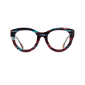 Women Geometric Shape Acetate Optical Frame Glasses