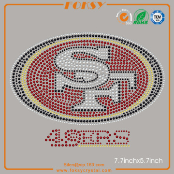 SF 49ers iron on crystal transfers