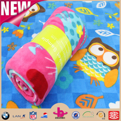 coral fleece blanket with cartoon