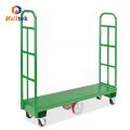 6 Wheels Warehouse Metal Plate U Boat Trolley Cart