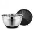 1pc 20CM Anti-scald With Lid Non-Slip Stainless Steel Kitchen Utensil Easy Clean Bowl
