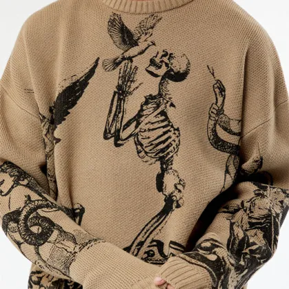 Factory Direct Custom Embroidered Thick Knit Men's Sweater