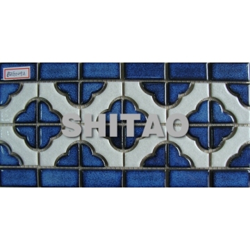 Crystalined Pool Ceramic Mosaic Border-BZG007A