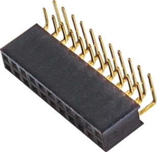 dual row 2.54mm pitch right angle Y-type terminal pin female header