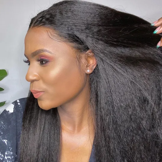 Wholesale 13X4 HD Lace Frontal Wigs Brazilian Hair Kinky Straight Frontal Wigs for Black Women