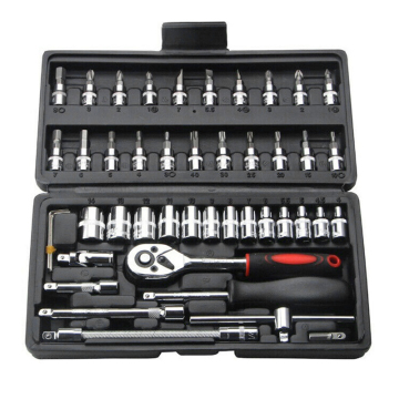 46 Pcs Wrench and Socket Tool Set for Car Repair
