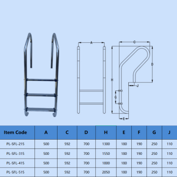 2022 escalera de piscina de acero inoxidable