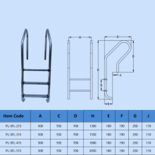 2022 Kolam Renang Kolam Renang Stainless Steel Handrail Ladder