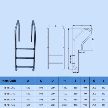 2022 stainless steel swimming pool handrail ladder