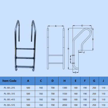 2022 escalera de piscina de acero inoxidable