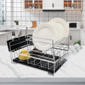 Folding tier kitchen stainless steel dish drying rack