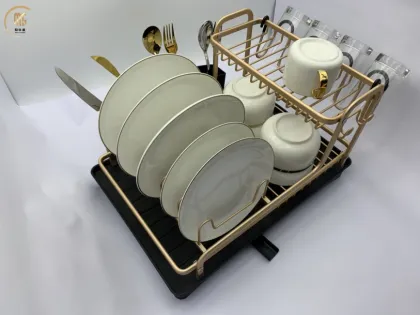 Black Aluminum Kitchen Sink Dish Rack Storage Holder