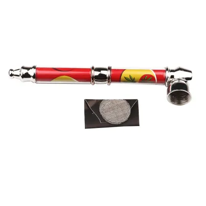 Cross-border spot 142mm aluminum alloy metal smoking pipe pipe with filter plate
