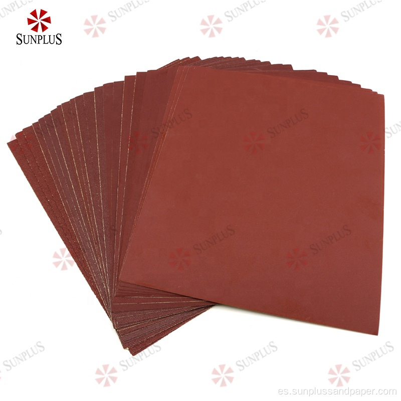 Hoja de papel de lija rojo de aluminio auto-abrasivo P60-2000