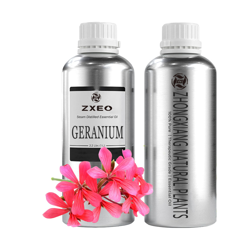 Óleo de gerânio de rosa orgânica em massa para aromaterapia com massagem corporal de massagem corporal