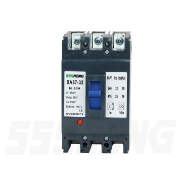 SSSHENG Circuit Breakers BA87 BA88 BA99 MCCB 3P 63A 25kA Automatic Switches