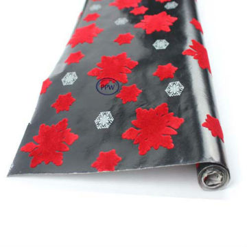 Wholesale flocking snowflake design gift wrapping paper