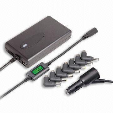 90W Car/Home Automatic Universal Laptop AC/DC Adapter, In-cable LCD Voltage Indicator