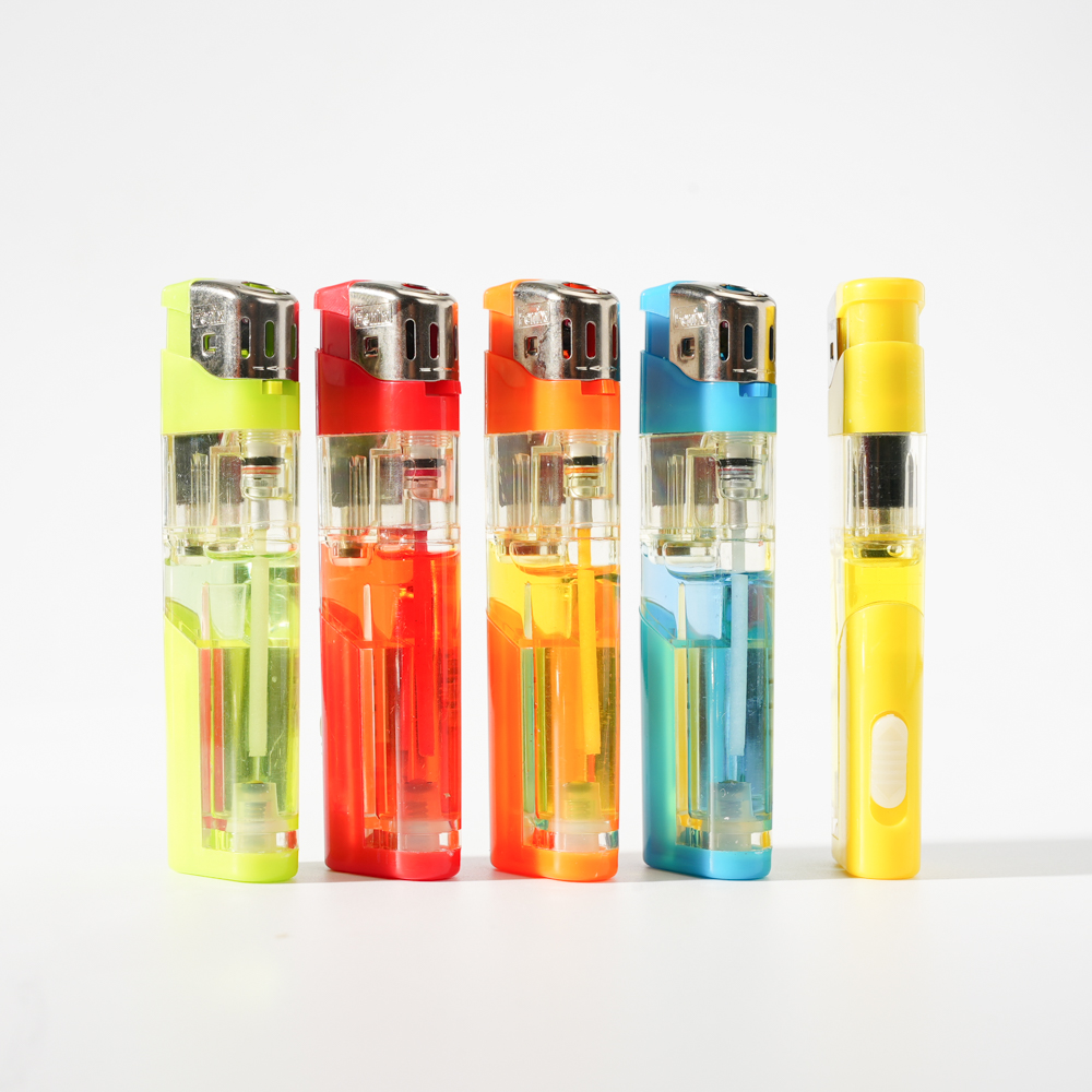 Five Color Semi-Transparent Soft Flame Lighter with LED